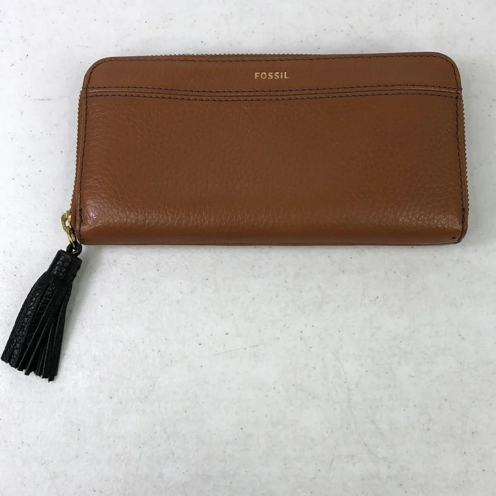 Fossil Zip Card Holder Leather Wallet
